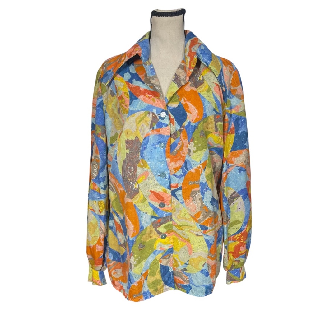 Fred Lief/Dallas Abstract Print Blouse